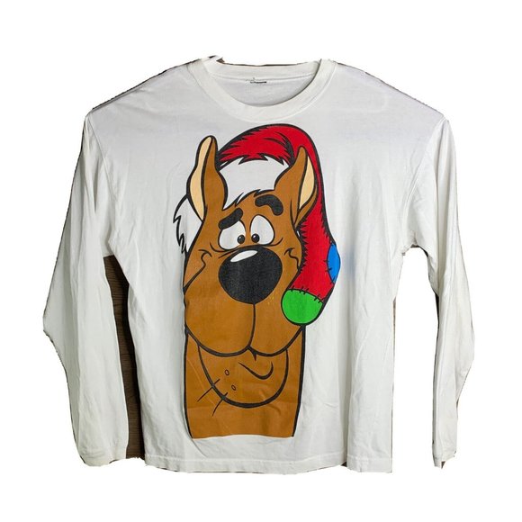 Warner Bros. Other - Scooby Doo Christmas Stocking Long Sleeve Shirt Size No Tag 23x27.5 Vtg 1997